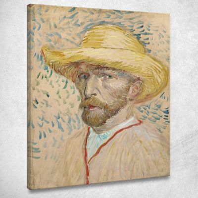 Autoritratto Con Cappello Di Paglia Vincent van Gogh vvg90 quadro stampa su tela