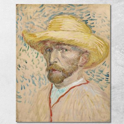 Autoportrait Au Chapeau De Paille Vincent van Gogh, vvg90 tableau impression sur toile