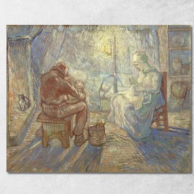Evening After Millet Vincent van Gogh, vvg121 canvas print
