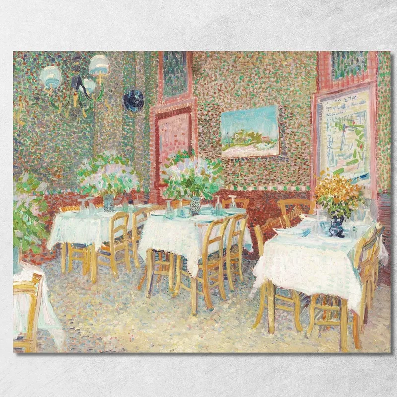 Vincent Van Gogh Stampa Su Tela – Interno Di Ristorante, Quadro Artistico Classico 50x75cm Per Decorazione Moderna, Regalo Perfetto Per Amanti Dell'Arte