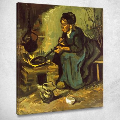 Contadina Che Cucina Da Un Camino Vincent van Gogh vvg140 quadro stampa su tela