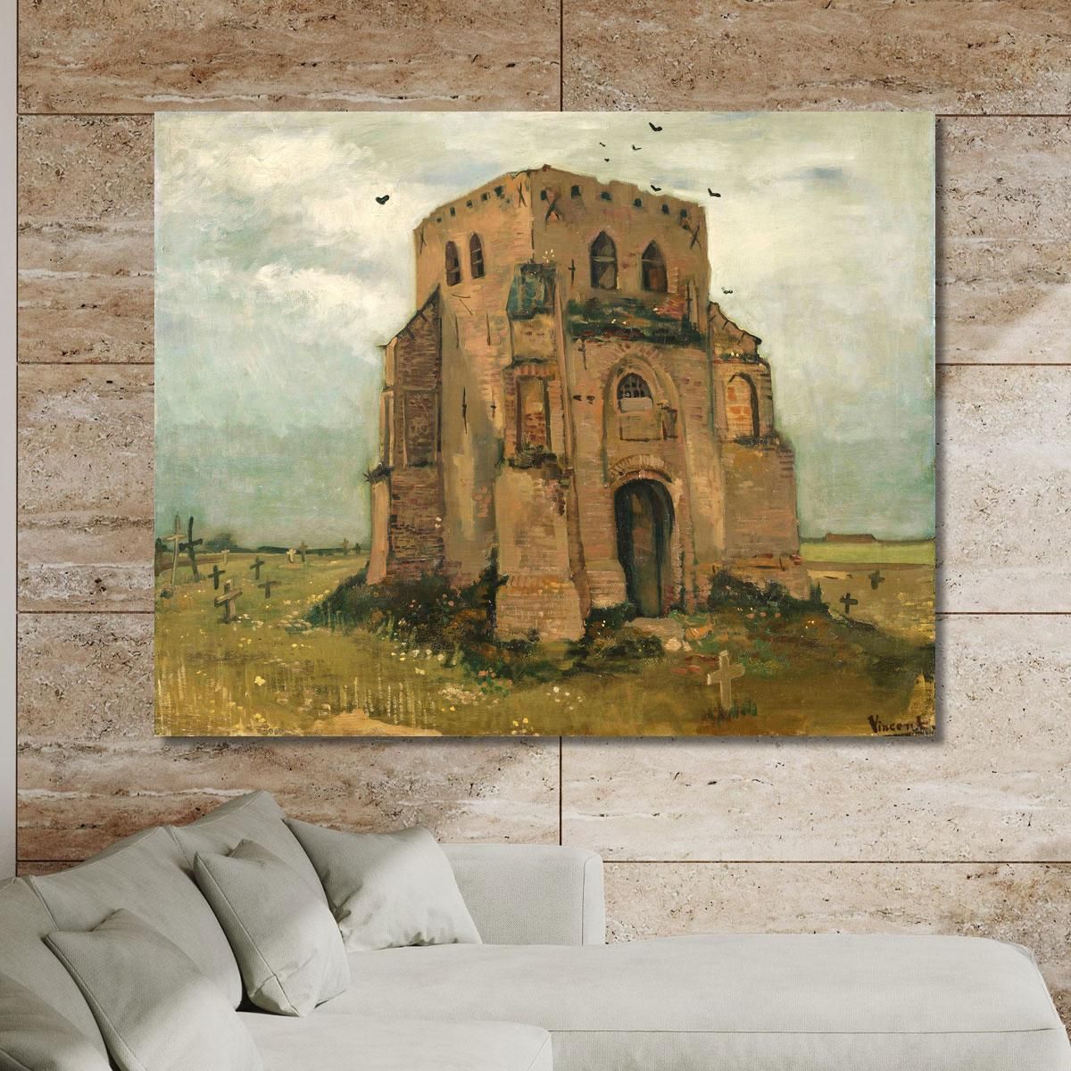 El Antiguo Campanario De La Iglesia De Nuenen Vincent van Gogh cuadro en  lienzo, image size:1200x1200