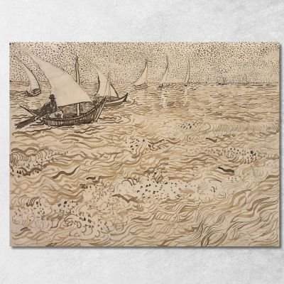 Boats At Saintes-Maries Vincent van Gogh, vvg196 canvas print