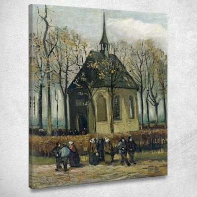 Congregazione Che Lascia La Chiesa Riformata Di Nuenen Vincent van Gogh vvg318 quadro stampa su tela