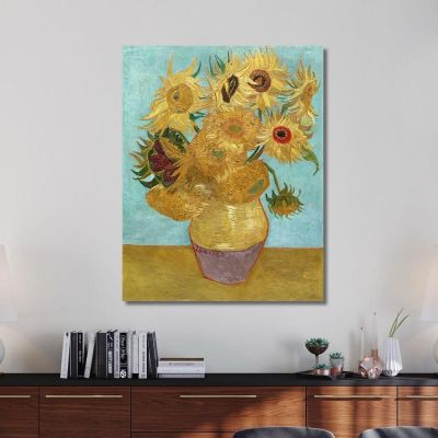 Vaso Con Dodici Girasoli Vincent van Gogh vvg333 quadro stampa su tela