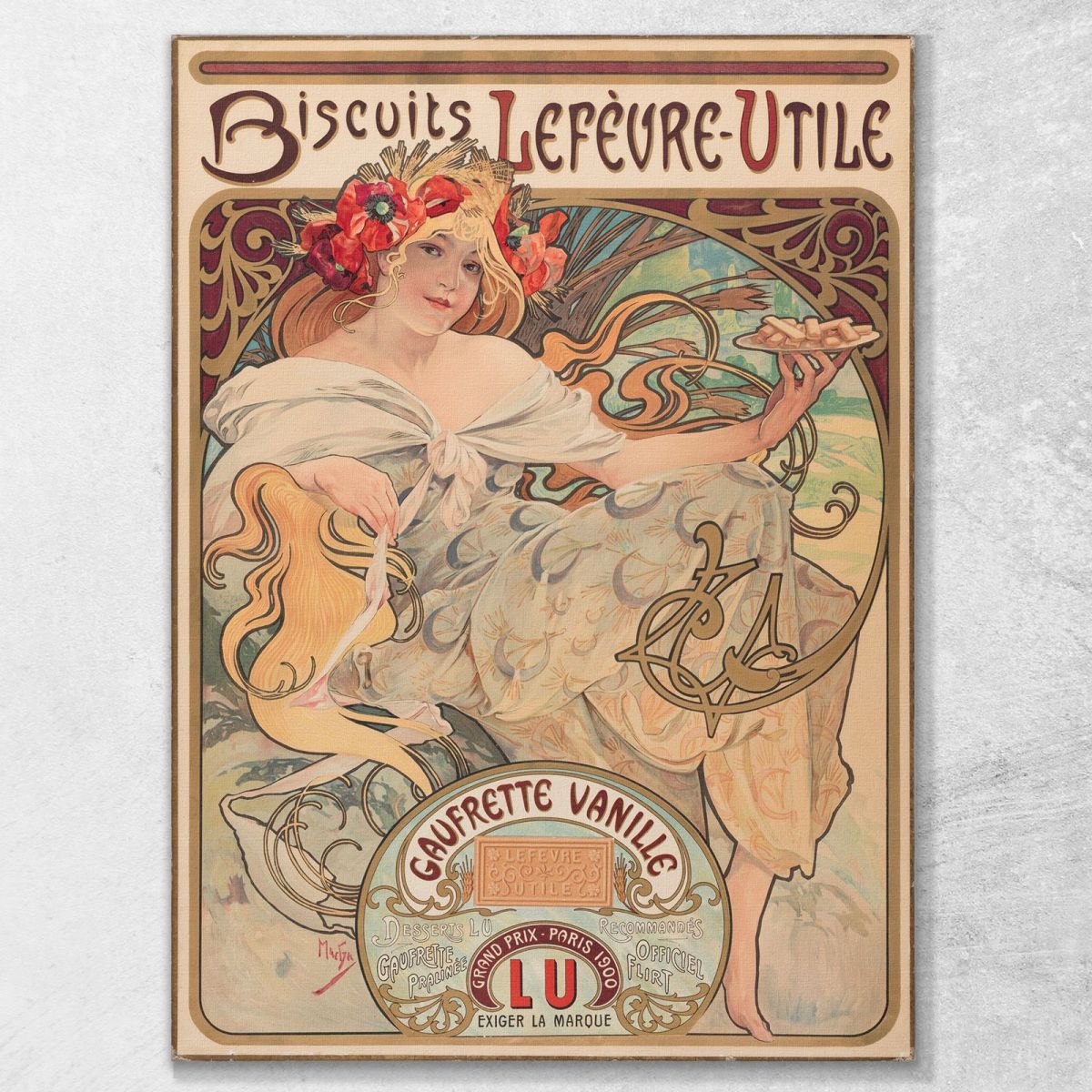 Poster Di Wafer Alla Vaniglia Alphonse Mucha amu10 quadro stampa su tela