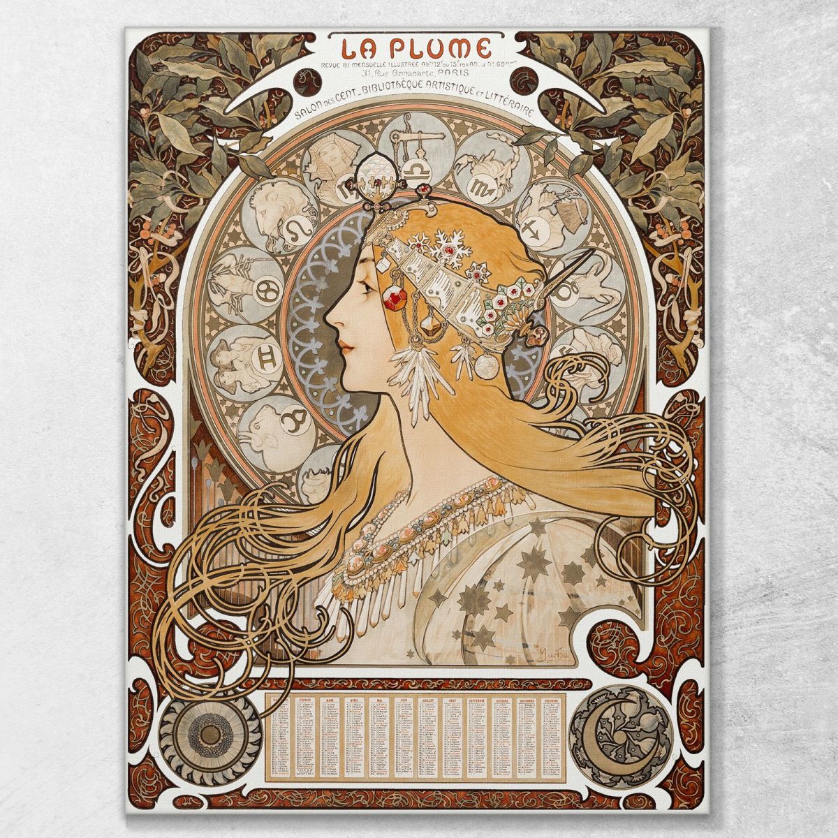 Zodiaco Alphonse Mucha amu11 quadro stampa su tela