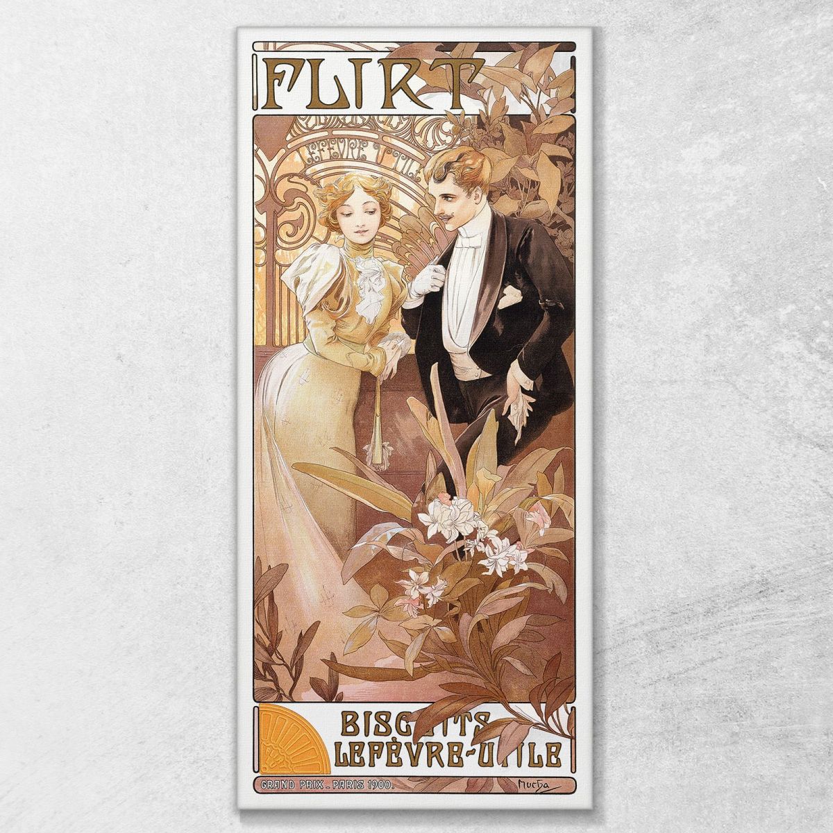 Flirtare Alphonse Mucha amu12 quadro stampa su tela