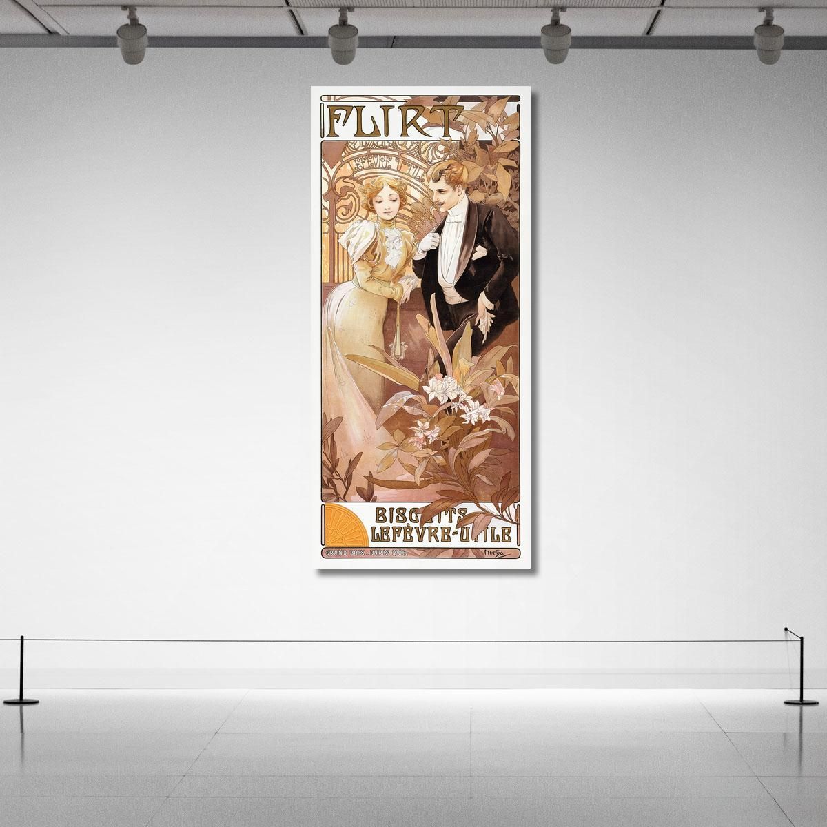 Flirtare Alphonse Mucha amu12 quadro stampa su tela