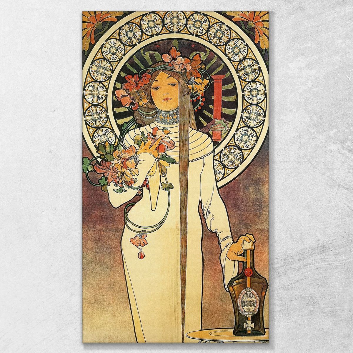 Illustrazione In Stile Liberty Alphonse Mucha amu15 quadro stampa su tela