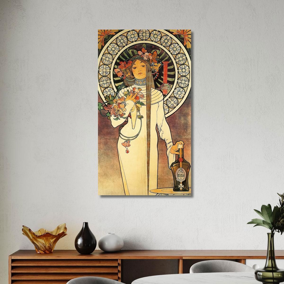 Illustrazione In Stile Liberty Alphonse Mucha amu15 quadro stampa su tela