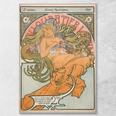 Nel Quartiere Latino 1897 Alphonse Mucha amu16 quadro stampa su tela