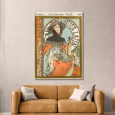 Nel Quartiere Latino 2 Alphonse Mucha amu17 quadro stampa su tela