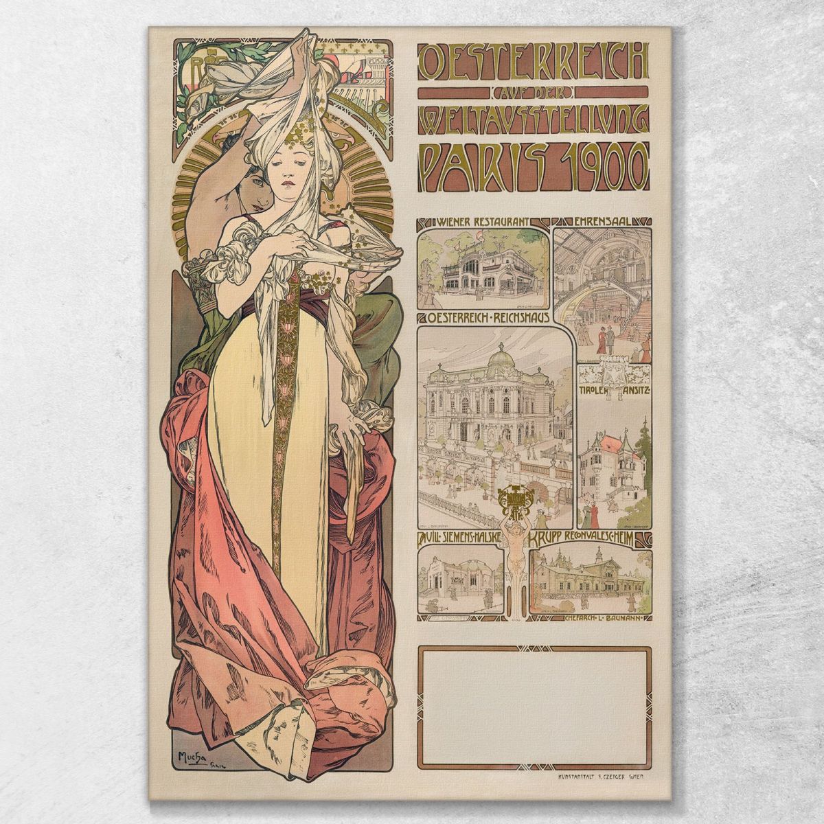 L'Austria All'Esposizione Universale Alphonse Mucha amu18 quadro stampa su tela