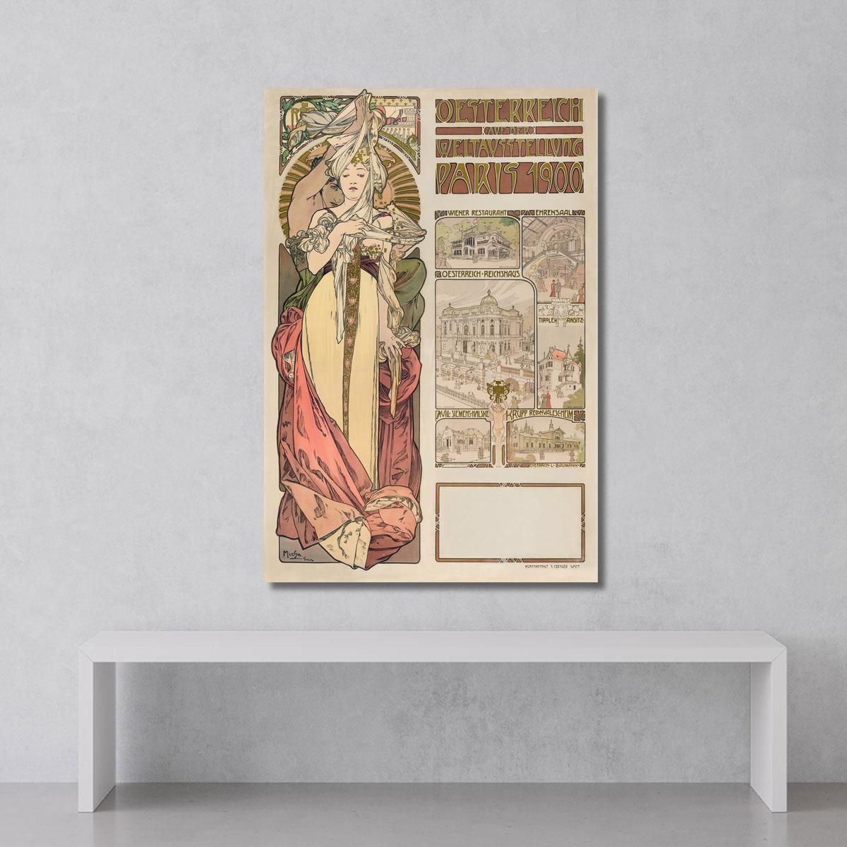 L'Austria All'Esposizione Universale Alphonse Mucha amu18 quadro stampa su tela