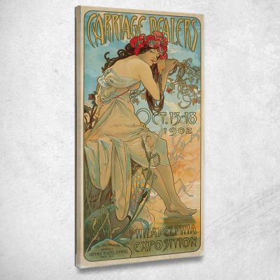 Commercianti Di Carrozze Alphonse Mucha amu26 quadro stampa su tela