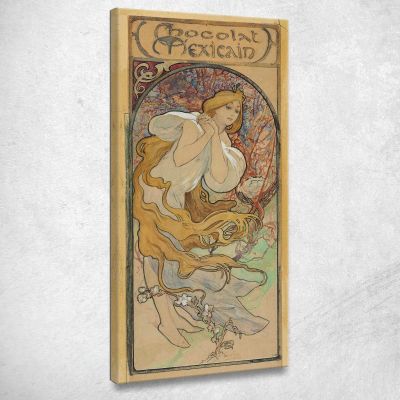 Cioccolato Messicano Alphonse Mucha amu29 quadro stampa su tela