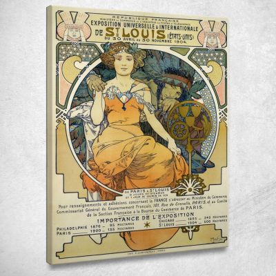 Esposizione Universale E Internazionale Di St. Louis Alphonse Mucha amu39 quadro stampa su tela