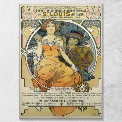 Esposizione Universale E Internazionale Di St. Louis Alphonse Mucha amu39 quadro stampa su tela