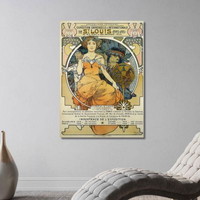 Esposizione Universale E Internazionale Di St. Louis Alphonse Mucha amu39 quadro stampa su tela