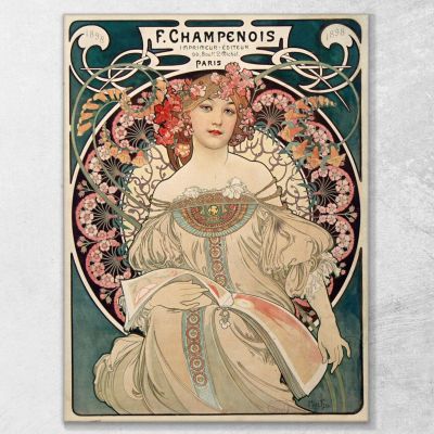 F. Champenois Alphonse Mucha amu41 quadro stampa su tela