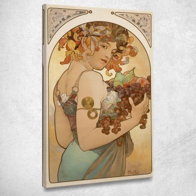 Frutta 1897 Alphonse Mucha amu45 quadro stampa su tela