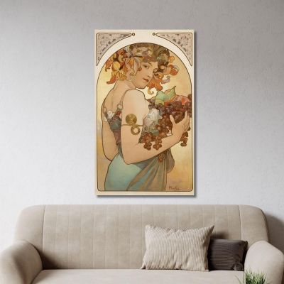 Frutta 1897 Alphonse Mucha amu45 quadro stampa su tela