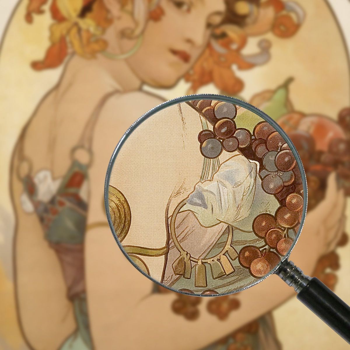 Frutta 1897 Alphonse Mucha amu45 quadro stampa su tela