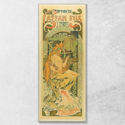 Tipografia Cassan Fils Fondata Nel 1851 Tolosa Alphonse Mucha amu53 quadro stampa su tela