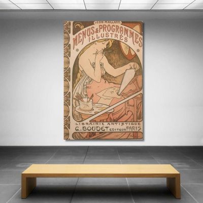 Menù E Programmi Illustrati Alphonse Mucha amu72 quadro stampa su tela