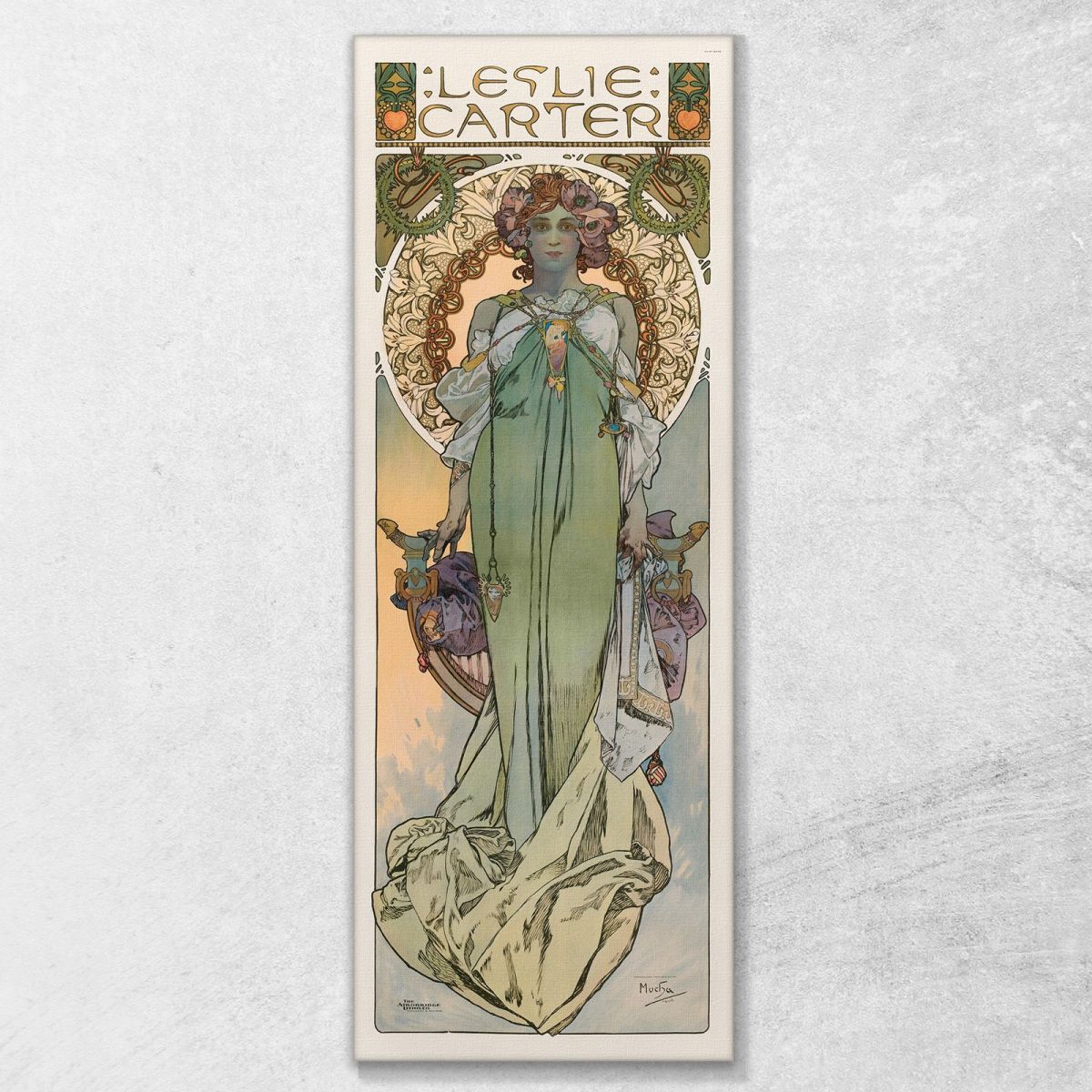 Leslie Carter 1908 Alphonse Mucha amu73 quadro stampa su tela