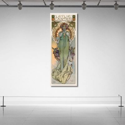 Leslie Carter 1908 Alphonse Mucha amu73 quadro stampa su tela