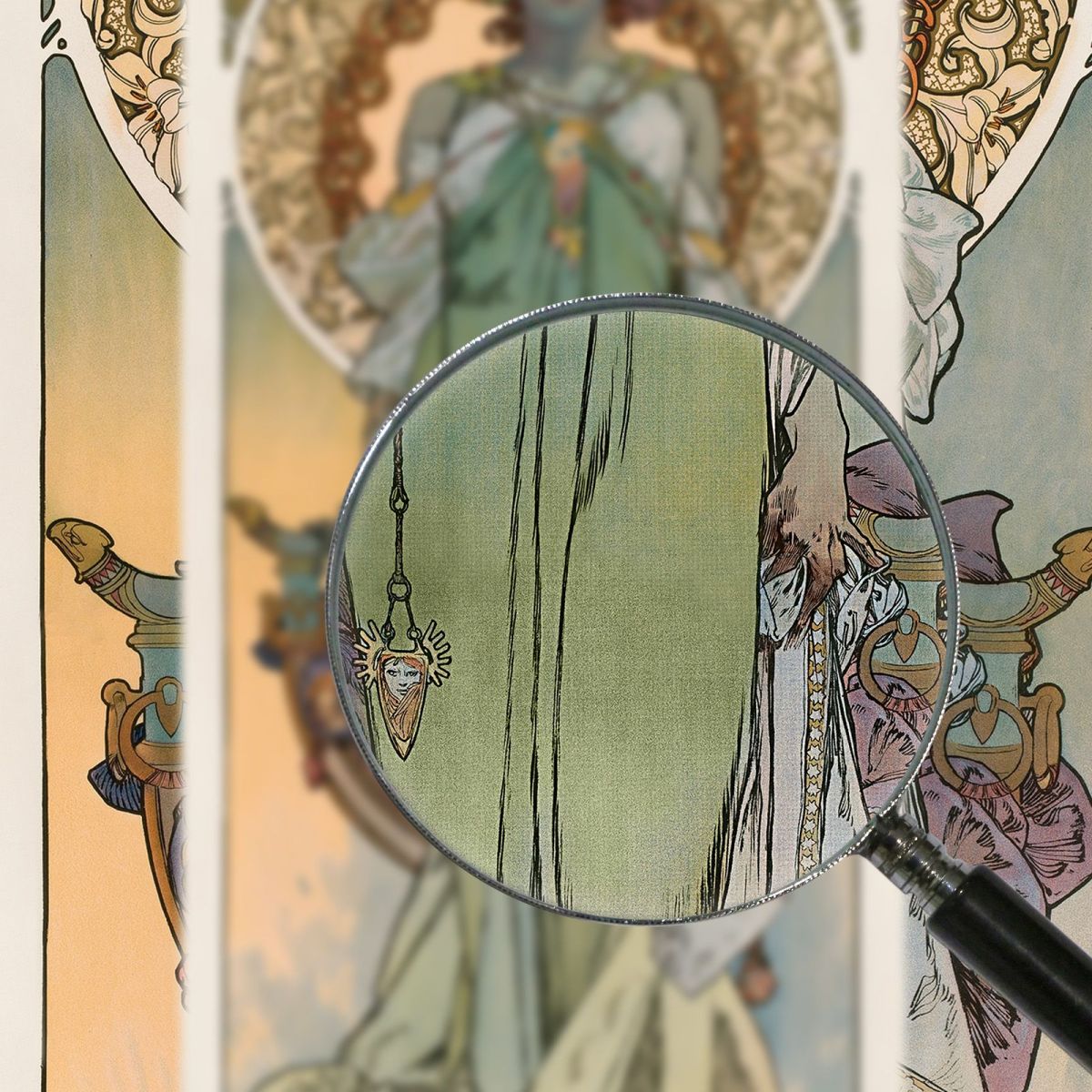 Leslie Carter 1908 Alphonse Mucha amu73 quadro stampa su tela