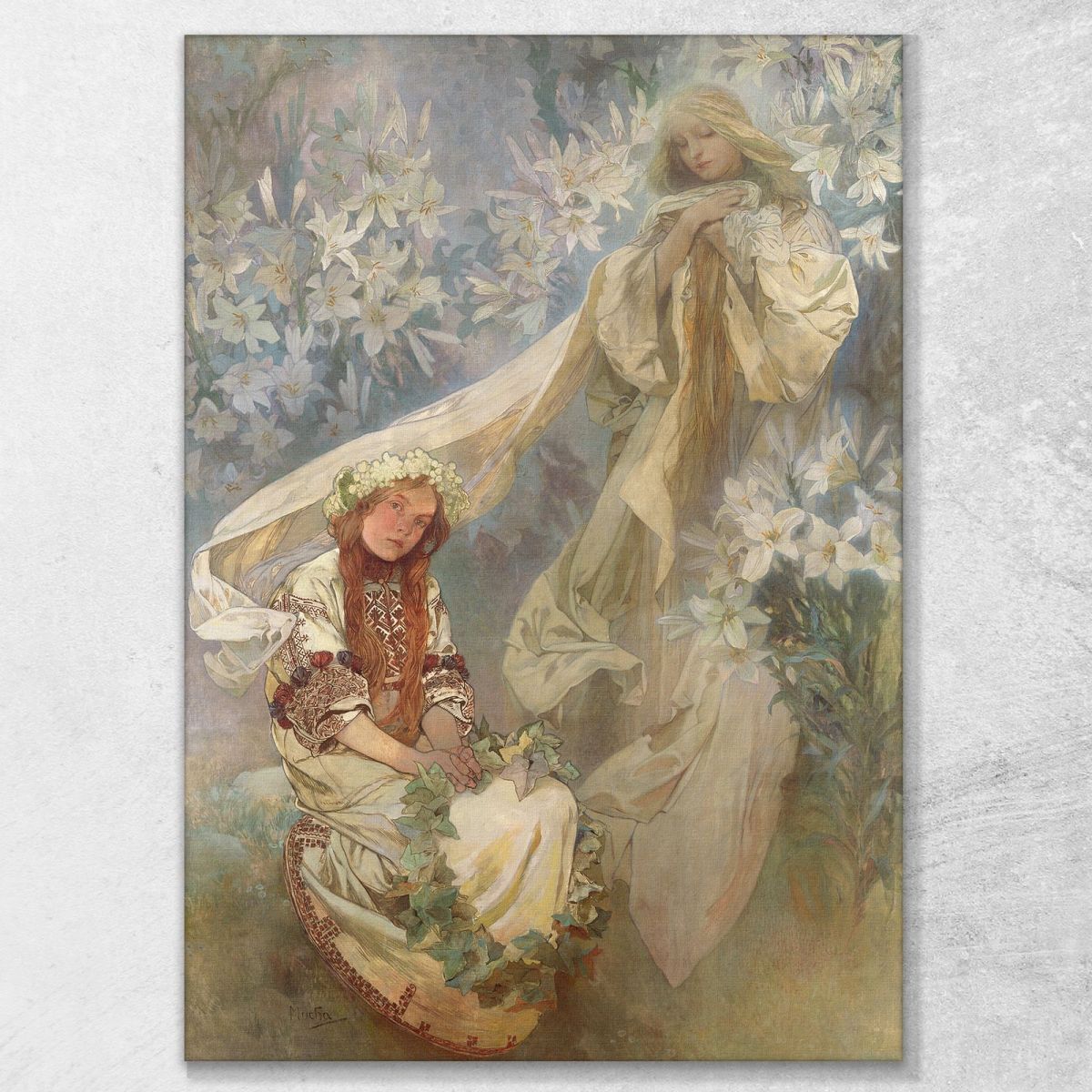 Madonna Dei Gigli 1905 Alphonse Mucha amu79 quadro stampa su tela