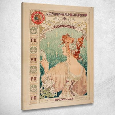 Fabbricazione Royale Di Corsetti Alphonse Mucha amu80 quadro stampa su tela