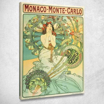 Monaco Monte Carlo Alphonse Mucha amu84 quadro stampa su tela