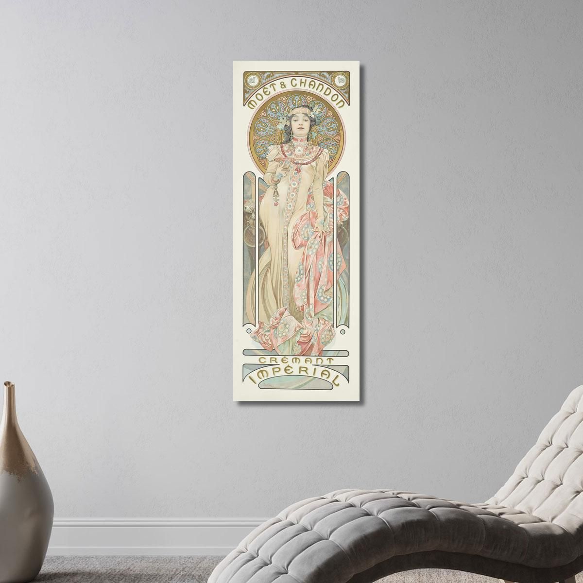 Moët E Chandon Secco Imperiale Alphonse Mucha amu86 quadro stampa su tela