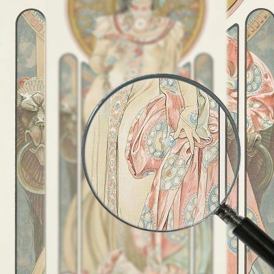 Moët E Chandon Secco Imperiale Alphonse Mucha amu86 quadro stampa su tela