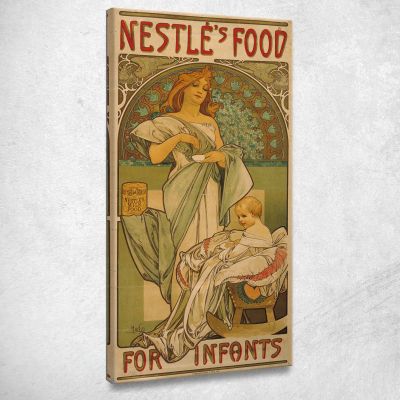 Il Cibo Della Nestlé Alphonse Mucha amu88 quadro stampa su tela