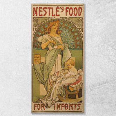 Il Cibo Della Nestlé Alphonse Mucha amu88 quadro stampa su tela