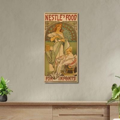 Il Cibo Della Nestlé Alphonse Mucha amu88 quadro stampa su tela