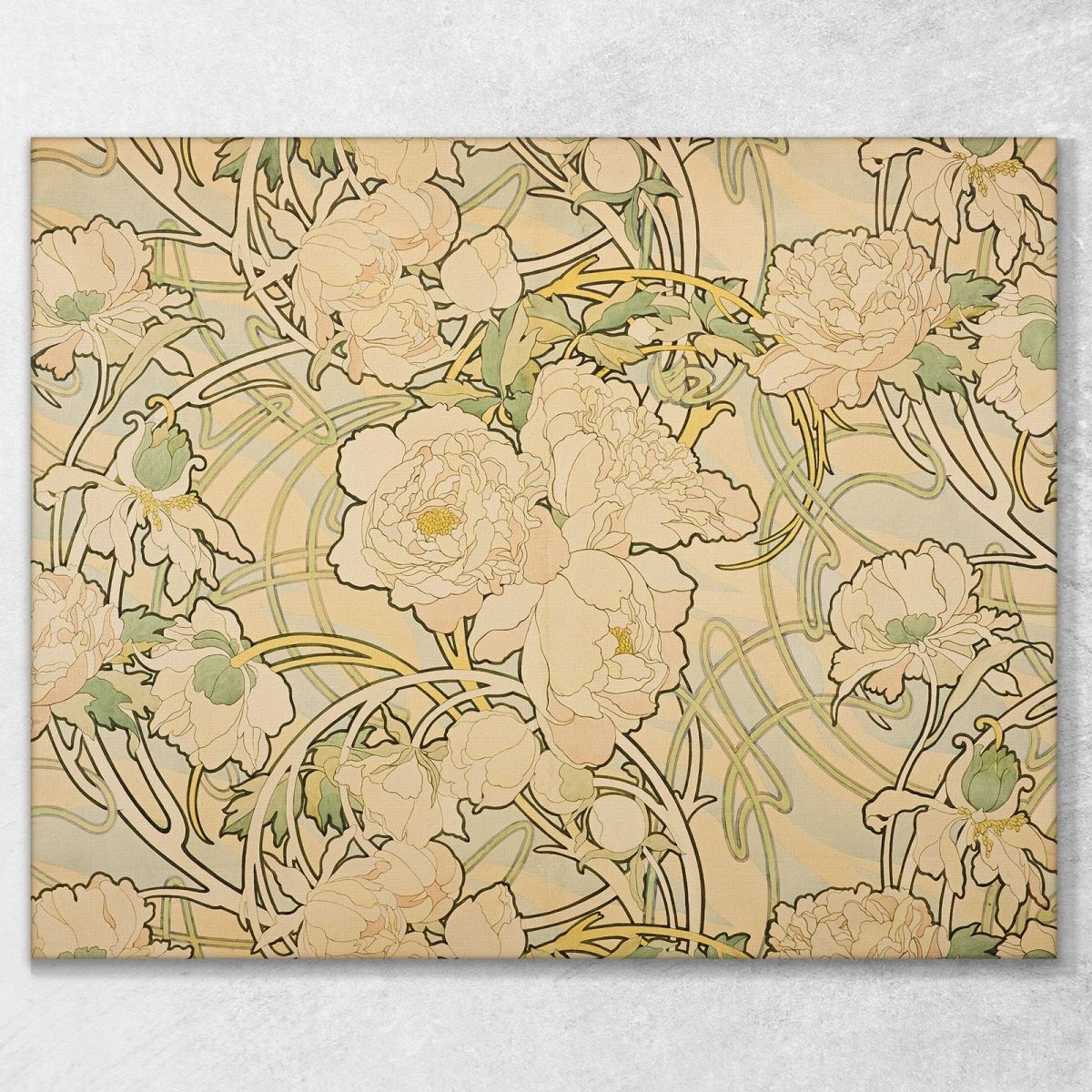 Peonie 1898 Alphonse Mucha amu91 quadro stampa su tela