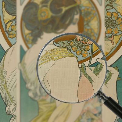 Primula Alphonse Mucha amu95 quadro stampa su tela