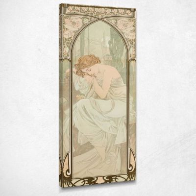 Riposo Notturno Alphonse Mucha amu98 quadro stampa su tela