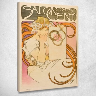 Salon Des Cent 2 Alphonse Mucha amu104 quadro stampa su tela