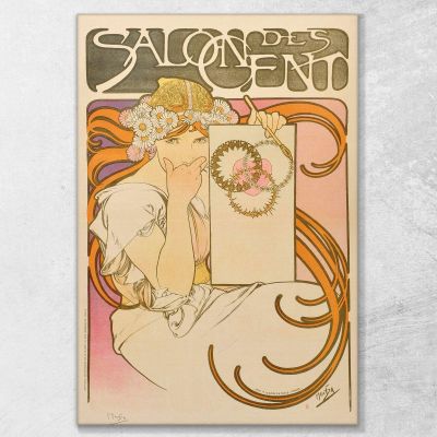 Salón De Cent 2 Alphonse Mucha, amu104 cuadro en lienzo