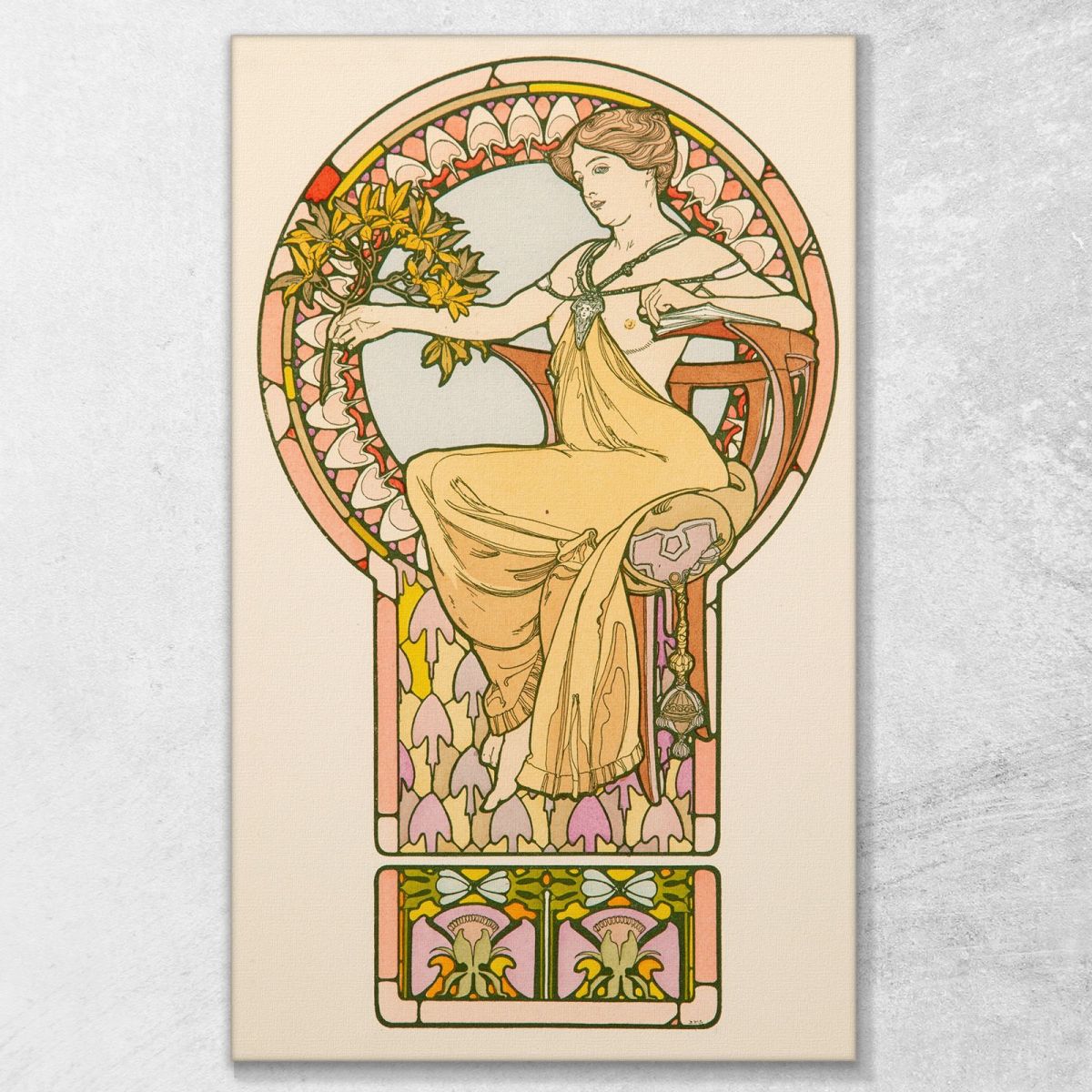 Donna Seduta N. 48 Alphonse Mucha amu107 quadro stampa su tela