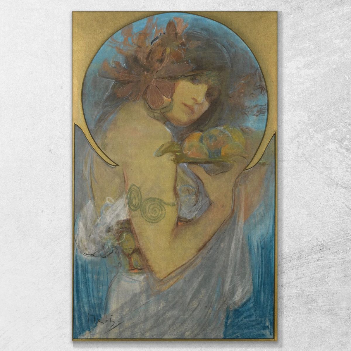 Studio Per La Frutta Alphonse Mucha amu112 quadro stampa su tela