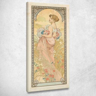 Estate Alphonse Mucha amu114 quadro stampa su tela