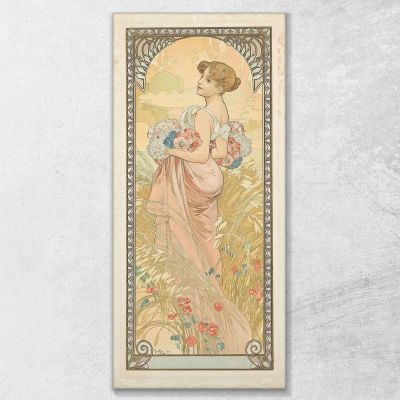 Verano Alphonse Mucha, amu114 cuadro en lienzo